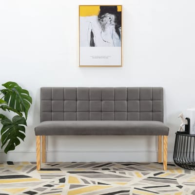 vidaXL - Bankje - 140 - cm - fluweel - grijs