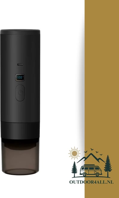 Draagbare Koffiemachine /Coffee maker voor camping, op reis of onderweg - Oplaadbaar - Zwart