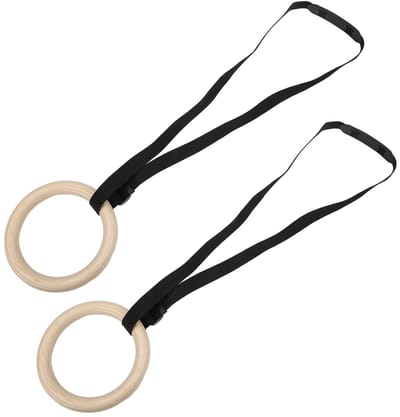 Dailygoods- Gymnastiekringen Hout - Volledige Lichaamstraining - Draagvermogen 150 kg - Verstelbare Gespen - Antislip Grip - Slijtvaste Kussentjes - Oefenringen