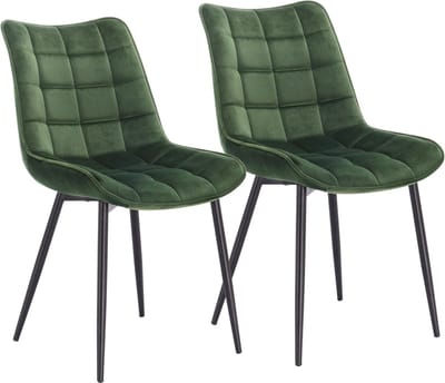 Mygroot - Luxe Eetkamerstoelen - Dark Groen - Set van 2 Met armleuning - Fluweel - Velvet stoel - Eetkamerstoel - Kuipstoel - Industriële - Woonkamerstoelen Nieuw Collectie!