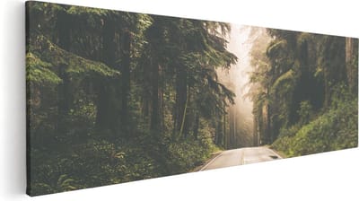 Artaza Canvas Schilderij Landschap - 60x20 cm - Muurdecoratie Bos - Wanddecoratie Natuur - Schilderijen Op Canvas