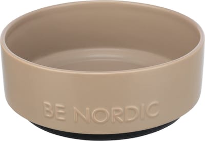 Trixie Be Nordic - Voerbak Hond - Keramiek/Rubber - Taupe - 18 cm - 1.2 L
