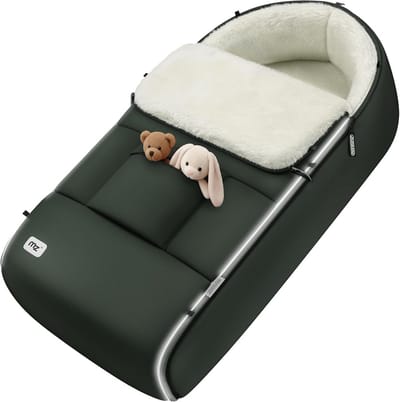 Baby Voetenzak - Winterzak Kinderwagen - Warm Blijven - Reflectoren Waterafstotend - 92 x 56 cm - Donkergroen