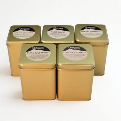 Oh!rganic - geschenkset kruidenthee - Griekse bergthee, munt, salie & tijm, gember - BIO - Theïnevrij - Handgeoogst