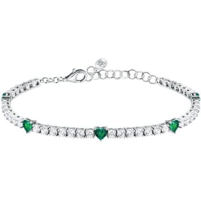 MORELLATO TESORI SAIW235 ZILVEREN ARMBAND MET GROENE/TRANSPARANTE ZIRKONIA'S 1 STUK