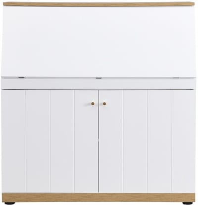 Vente-unique Bureaukast - MDF - Kleur: Wit en naturel - DUTASI