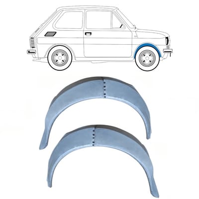 Binnen reparatiepaneel voorste spatbord voor Fiat 126p 1972-2000 / Links / Set