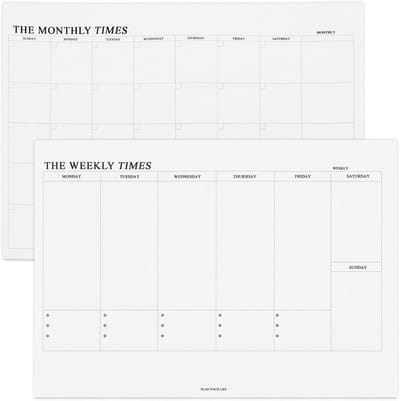 Ongedateerde Maand- en Weekplanner Set (2x), 120 Vellen Dik Papier voor Organisatie