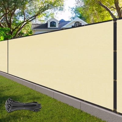 Privacy Scherm Hek - Winddoek Omheining - Privacy Creëren - UV-Bestendig Materiaal - 1.5m x 15m - Beige