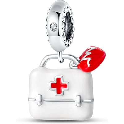 Médecine Boîte Fine Élégante Breloque Cuivre Perle Véritable S'adapte aux Bracelets à Breloques Authentiques Bijoux en Perles Cadeau Pour Femmes white