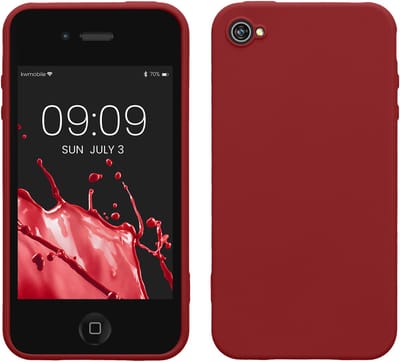 kwmobile telefoonhoesje geschikt voor Apple iPhone 4 / 4S - Hoesje voor smartphone - Back cover in wijnrood