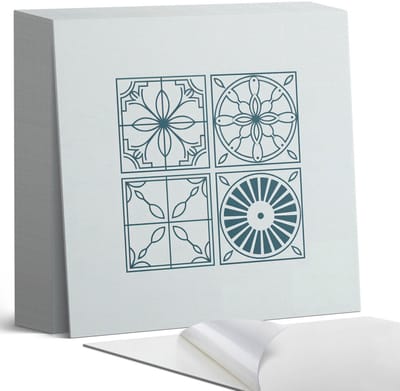 Coloray Plaktegels - Geometrische tegelpatronen Zelfklevende Tegels - 20 cm x 20 cm - Wit Plaktegels - 20 stuks - Vierkant PVC Tegels - Plaktegels Badkamer - Plaktegels Vloer - Vinyltegels Vloer Zelfklevend - Wandtegel Zelfklevend