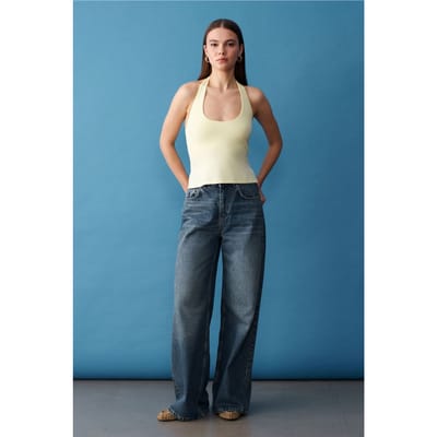 Halterneklijn Cut-Out Slim Fit Blouse