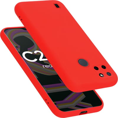 Cadorabo Hoesje geschikt voor Realme C21Y / C25Y in LIQUID ROOD - Beschermhoes gemaakt van flexibel TPU silicone Case Cover