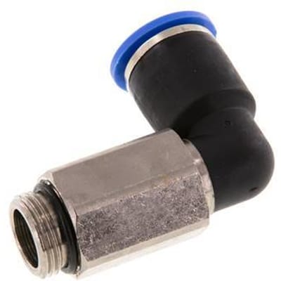 12mm x G3/8'' 90 graden L-verbinding Messing/PA 66 Insteekfitting Buitendraad Lange Huls Draaibaar NBR