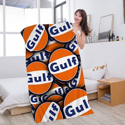 G-Gulf Racing Auto Logo Microvezel Bedrukt Strandlaken Bergbeklimmen Yoga Strand Zwemmen Hardlopen Absorberende Zachte Handdoek W86*H163(CM)
