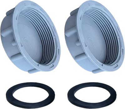 Set van 2 Grijze Eindkappen voor Pijpen 54mm met Rubberafdichtingen, Binnen draad, Levenslange Lekvrije Deksel, Duurzame Sanitairaccessoires voor Keuken en Badkamer