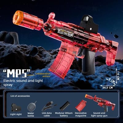 Rook Blaster Speelgoedwapen Elektrische Machinegeweer met Realistische Mondingsrook Geluid Knipperend Licht Vibratie Actie Buitenspeelgoed voor Jongen