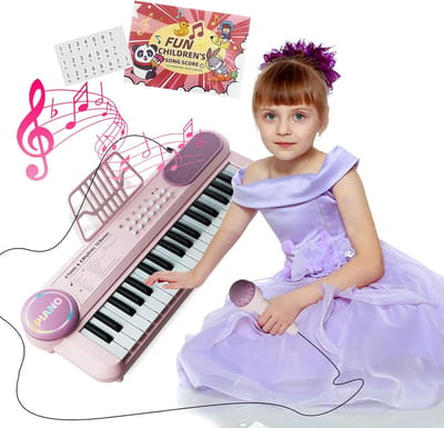 Kinderpiano - Speelgoed keyboard - Muziek maken - 37 toetsen - Kompakt formaat - Roze
