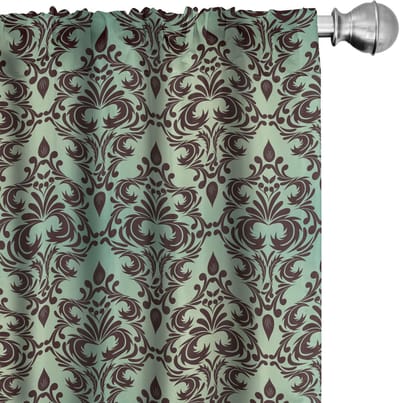ABAKUHAUS Mint–Bruin Voorhangen – 2x75x245 cm – Microfiber, Halfdonker