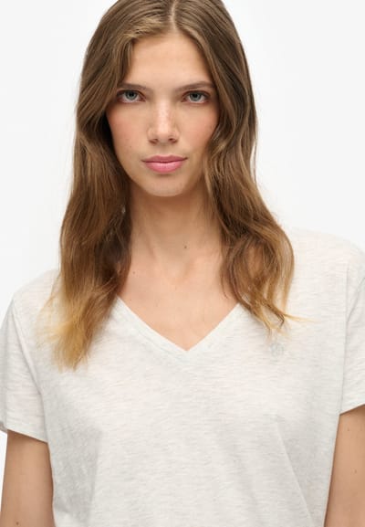 Superdry - Studios Slub T-shirt met Borduursel - Dames - T-shirts
