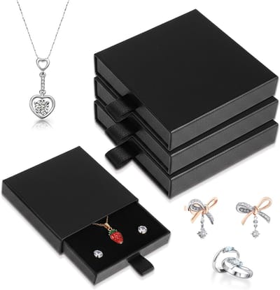 Elegante 4-delige sieradenbox voor ringen, armbanden, oorbellen en kettingen - Zwarte opbergdoos voor sieraden en accessoires, ideaal als cadeau