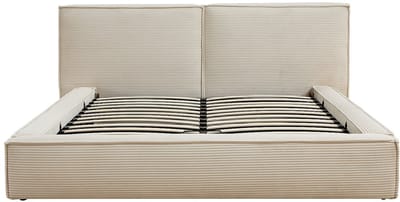 Vente-unique Bed met opbergruimte fluweel beige 160 x 200 cm