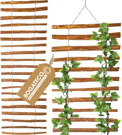 BOGATECO traliewerk van hazelnoot voor klimplanten | 50x200cm | Houten hekwerk perfect voor de tuin | Bruin