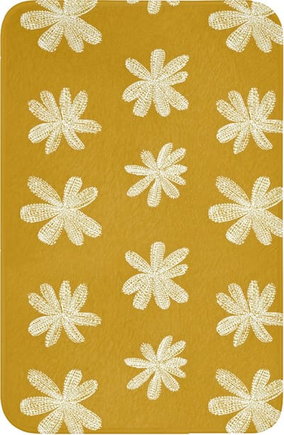 WC mat 40x60 cm - Antislip - Bloem - Speels - Okergeel - Toiletmat - Vloermat - Douchemat - Toilet tapijt - Toiletmatten