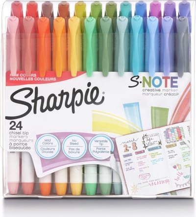 Sharpie - S-Note Markeerstiften met chisel tip - 24 stuks