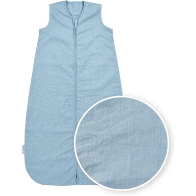 Meyco Baby Studio Collection Linnen Baby Slaapzak - Jeans Blue - 90cm - 0.5 TOG