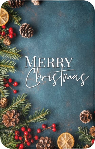 WC mat 50x80 cm - Antislip - Merry Christmas - Blauw - Kerst - Winter - Toiletmat - Vloermat - Douchemat - Toilet tapijt - Toiletmatten