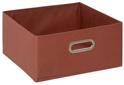 5Five Opbergmand/kastmand - terracotta - linnen - 14 liter - 31 x 31 x 15 cm - Opbergbox - Vakkenkast manden