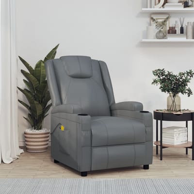 vidaXL - Massagestoel - kunstleer - antracietkleurig