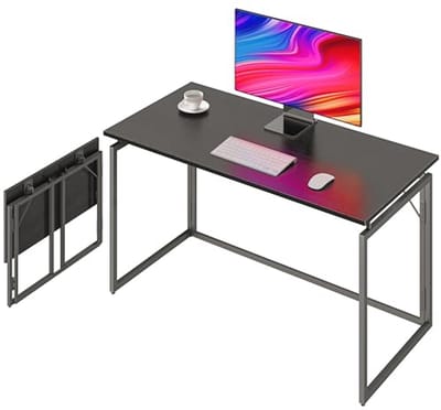 Vouwbureau 102 cm - Klein opvouwbaar bureau voor kleine ruimtes, minimalistisch en ruimtebesparend