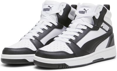 PUMA Puma Rebound V6 Mid Jr Unisex Sneakers - PUMA White-PUMA Black-Shadow Gray