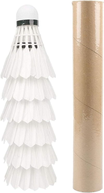 Badminton shuttles - Veerballen - Sport en training - Geselecteerde ganzenveren - 6 stuks - Wit