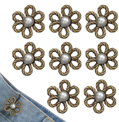 longziming -Hosenbund-Taillenbinder - Tailleversteller - Kledingaccessoire - Verstelbare Tailleclip - Decoratieve Parelafwerking - Legering - Comfortabel·Herbruikbaar & Stijlvol - 8 Stuks