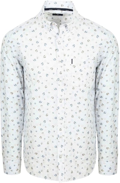 State Of Art Overhemd Flower Print Wit - Maat L - Heren - Overhemden Casual