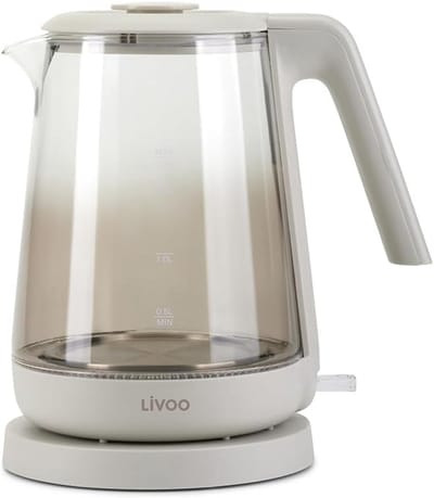 Glazen Waterkoker - Snel Water Koken - Warme Dranken - Buitenboordverlichting - 17 Liter - Grijs
