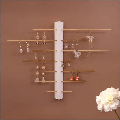 Sieradenhouder Muur - Oorbel Organizer - Sieraden Opbergen - Vilt Materiaal - Grote Capaciteit - Grijs