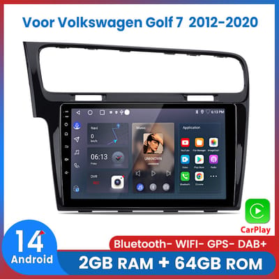 Awesafe Geschikt Voor Volkswagen Golf 7 (2012 t/m 2020) - RAM 2GB + ROM 64GB 4Core - 10.1 inch Android 14.0 CarPlay Autoradio - Draadloos CarPlay & Android Auto - Bluetooth & WiFi - GPS Navigatie
