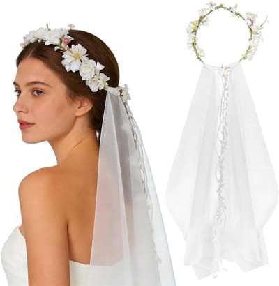 Bloemkrans voor Bruidskapsels - Bruiloft Haaraccessoires, Festival Haarjuwelen, Decoratie voor Themafeesten en Carnavals