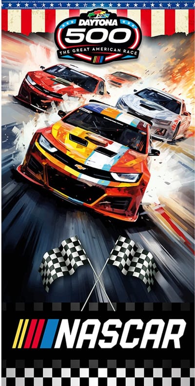 Signs USA - wandbord - dibond - Nascar - 45 x 90 cm - Daytona Finish Flags