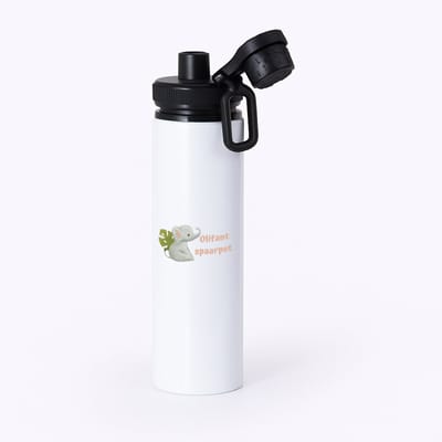 Hacebo® - Olifant waterfles met draaidop zwart - Olifant - dieren liefhebbers - leuke cadeau voor iemand die van houdt van olifanten - verjaardagscadeau - kado - gift - water fles - 850ML