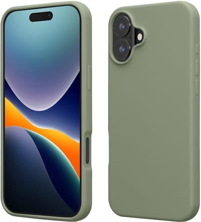 kwmobile telefoonhoesje geschikt voor Apple iPhone 16 - Hoesje met siliconen coating - Smartphone case in grijsgroen