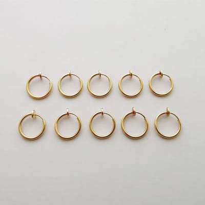 2 stuks/pak Roestvrij Staal Intrekbare Clip-on Oorbellen Niet Gepiercet Voor Vrouwen Meisjes Zonder Oorpiercing Oor Manchet Oorbellen Clips beige