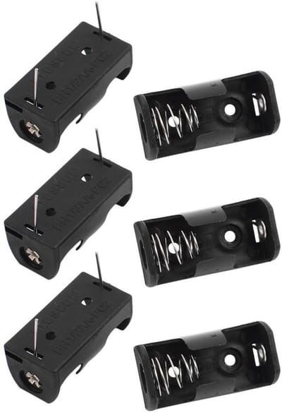 Allecto - Kunststof Schaal 1/2Aa Knoopcel Batterijvoet Houder - 6