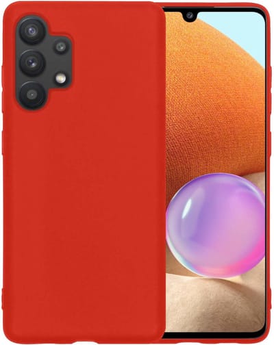 Hoesje - Geschikt voor Samsung Galaxy A32 4G - Sterk & Shockproof - Siliconen Case - Hoes Cover - Telefoonhoes - Rood