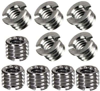 Dailygoody - Metalen 1/4" naar 3/8" Schroefadapter - Stabiele Bevestiging - Zilver - Camera Accessoire - Geschikt voor Statief en Monopod